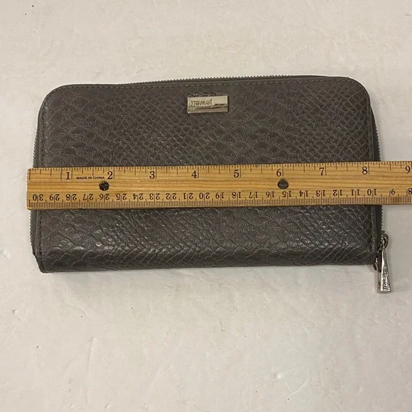 Jewell Dark Brown Textured Women's Wallet - Picture 6 of 7